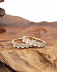 Baikalla Jewelry Jadeite Engagement Ring Baikalla "7 Stone Anniversary" 14k Yellow Gold Natural Ice Jadeite Jade Band