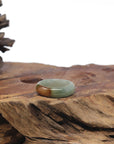 Baikalla Icy Oil-Green & Brown Burmese Jadeite Jade Traditional Ring