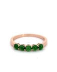 Baikalla Jewelry Jadeite Engagement Ring Baikalla "5 Stone Anniversary" 14k Yellow Gold Natural Imperial Jadeite Jade Band