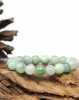 Baikalla Jewelry jade beads bracelet Genuine Jadeite Jade Round Green Beads Bracelet (9.5mm)