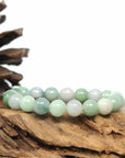 Baikalla Jewelry jade beads bracelet Genuine Jadeite Jade Round Green Beads Bracelet (9.5mm)