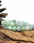 Baikalla Jewelry jade beads bracelet Genuine Jadeite Jade Round Green Beads Bracelet (9.5mm)