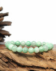 Baikalla Jewelry jade beads bracelet Genuine Jadeite Jade Round Green Beads Bracelet (7.5mm)
