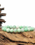 Baikalla Jewelry jade beads bracelet Genuine Jadeite Jade Round Green Beads Bracelet (7.5mm)