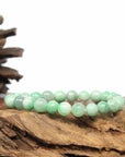 Baikalla Jewelry jade beads bracelet Genuine Jadeite Jade Round Green Beads Bracelet (7.5mm)