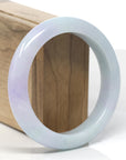 Baikalla Lavender & Light Green Jadeite Jade "Half Round" Bangle Bracelet (58.5mm)