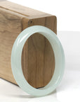Baikalla Icy Light Green Jadeite Jade Oval Bangle (51.8mm)