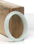 Baikalla Icy Light Green Jadeite Jade Oval Bangle (51.8mm)