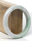 Baikalla White-Lavender & Vibrant Green Jadeite Jade Bangle Bracelet (58.4 mm)