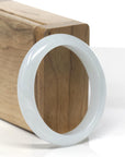 Baikalla Icy White-Green Jadeite Jade Oval Bangle (52.9mm)