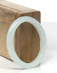 Baikalla Icy Light Green Jadeite Jade Oval Bangle (52.8mm)