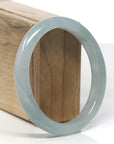 Baikalla Icy Light Oil-Green Jadeite Jade Oval Bangle (61.3mm)