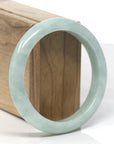 Baikalla Light Apple-Green Jadeite Jade "Half Round" Bangle Bracelet (58.5mm)
