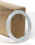 Baikalla Icy Light Green "Traditional Round" Jadeite Jade Bangle Bracelet (54mm)