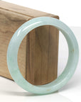 Baikalla Light Green Jadeite Jade "Half Round" Bangle Bracelet (59mm)