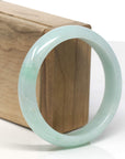 Baikalla Light Green Jadeite Jade "Half Round" Bangle Bracelet (59mm)