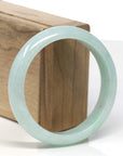 Baikalla Light Green Jadeite Jade "Half Round" Bangle Bracelet (59mm)