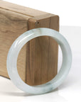 Baikalla Light Green W/ Blue-Green Patch & Sajin Jadeite Jade Oval Bangle (55.6mm)