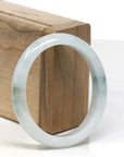 Baikalla Light Green W/ Blue-Green Patch & Sajin Jadeite Jade Oval Bangle (55.6mm)