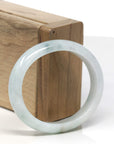 Baikalla Light Green W/ Blue-Green Patch & Sajin Jadeite Jade Oval Bangle (55.6mm)