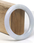 Baikalla Light Lavender W/ Light Green Patch "Traditional Round" Jadeite Jade Bangle Bracelet (59mm)