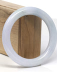 Baikalla Light Lavender W/ Light Green Patch "Traditional Round" Jadeite Jade Bangle Bracelet (59mm)