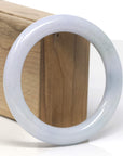 Baikalla Light Lavender W/ Light Green Patch "Traditional Round" Jadeite Jade Bangle Bracelet (59mm)