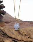 Baikalla 18k Yellow Gold Lavender W/ Light Green Patch "Joy Bunny" Jadeite Jade Pendant