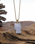 Baikalla 18k Yellow Gold Lavender & Light Green Patch "Mischievous Little Monster" Jadeite Jade Pendant