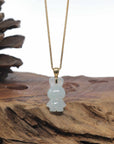Baikalla 18k Yellow Gold Icy White-Green "Lucky Bunny" Jadeite Jade Pendant