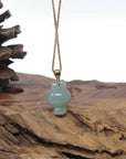 Baikalla 18k Yellow Gold Icy Green "Joy Bunny" Jadeite Jade Pendant