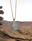 Baikalla 18k Yellow Gold Icy Green "Mischievous Little Monster" Jadeite Jade Pendant