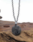 Baikalla Icy Black Wuji Constellation Zodiac Sign (Scorpio) Jadeite Jade Pendant Beaded Necklace