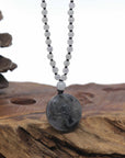 Baikalla Icy Black Wuji Constellation Zodiac Sign (Scorpio) Jadeite Jade Pendant Beaded Necklace