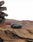 Baikalla Icy Black Wuji Burmese Jadeite Jade Traditional Ring