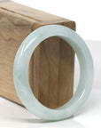 Baikalla Light Green Jadeite Jade "Half Round" Bangle Bracelet (53.8mm)
