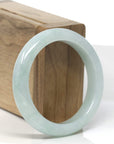 Baikalla Light Green Jadeite Jade "Half Round" Bangle Bracelet (53.8mm)