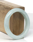 Baikalla Light Green Jadeite Jade "Half Round" Bangle Bracelet (53.8mm)