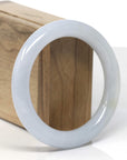 Baikalla Light Lavender W/ Light Yellow Patch "Traditional Round" Jadeite Jade Bangle Bracelet (56.6mm)