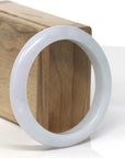 Baikalla Light Lavender & Light Green Jadeite Jade "Half Round" Bangle Bracelet (57.6mm)