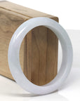 Baikalla Light Lavender & Light Green Jadeite Jade "Half Round" Bangle Bracelet (57.6mm)