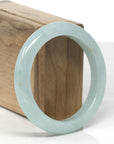 Baikalla Light Green W/ Sajin Jadeite Jade "Half Round" Bangle Bracelet (57mm)