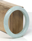 Baikalla Light Green W/ Sajin Jadeite Jade "Half Round" Bangle Bracelet (57mm)