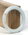 Baikalla Light Green W/ Sajin (Golden Dust) "Traditional Round" Jadeite Jade Bangle Bracelet (54.5mm)