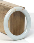 Baikalla Light Green W/ Sajin (Golden Dust) "Traditional Round" Jadeite Jade Bangle Bracelet (54.5mm)