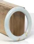 Baikalla Light Green W/ Sajin (Golden Dust) "Traditional Round" Jadeite Jade Bangle Bracelet (54.5mm)