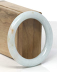 Baikalla Light Green W/ Sajin (Golden Dust) "Traditional Round" Jadeite Jade Bangle Bracelet (54.5mm)