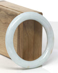 Baikalla Light Green W/ Sajin (Golden Dust) "Traditional Round" Jadeite Jade Bangle Bracelet (54.5mm)