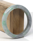 Baikalla Black Sesame Wuji & Vibrant Green Flowers Jadeite Jade "Half Round" Bangle Bracelet (61mm)