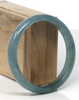 Baikalla Blue-Green Guatemalan Jadeite Jade "Half Round" Bangle Bracelet (63mm)